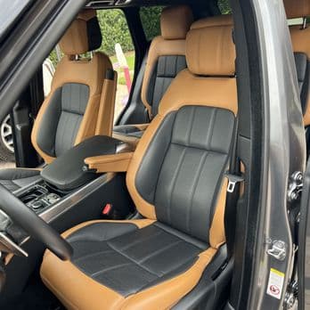 Clean two-tone leather vehicle interior